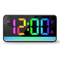 Prix de gros Réveil intelligent Lumière colorée RVB Mini taille Fonction de l'heure d'été Réveil