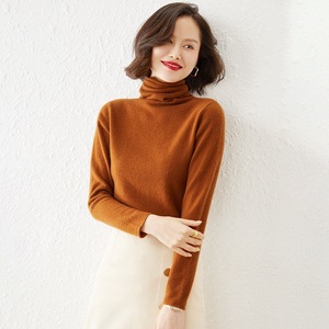 Suéter de Punto con <span class=keywords><strong>Cuello</strong></span> Alto y Dobladillo Rizado para Mujer, Mezcla de Lana, Invierno 2025, Nuevo, Holgado, Antipilling, Color Sólido, con Botones, Estilo Casual - Product Image 6
