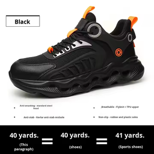 Chaussures <span class=keywords><strong>de</strong></span> sécurité respirantes <span class=keywords><strong>ultra</strong></span>-légères pour hommes Chaussures <span class=keywords><strong>de</strong></span> travail élastiques à bouton rotatif pour hommes Anti-Smash Kevlarr Stab-Proof EVA - Product Image 6