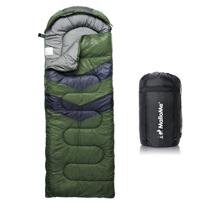 Sac de couchage individuel d'extérieur automne/hiver, style enveloppe, à capuche, pour adulte, 220 cm, en coton creux et 100 % polyester, pour camping et pique-niques - Product Image 2