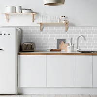 Carreaux muraux adhésifs premium pour crédence de cuisine, design brique métro en vinyle à peler et coller