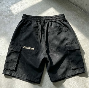 Shorts cargo vintage personnalisés pour hommes, style streetwear d'été, amples, à double genouillère, avec poches latérales - Product Image 2