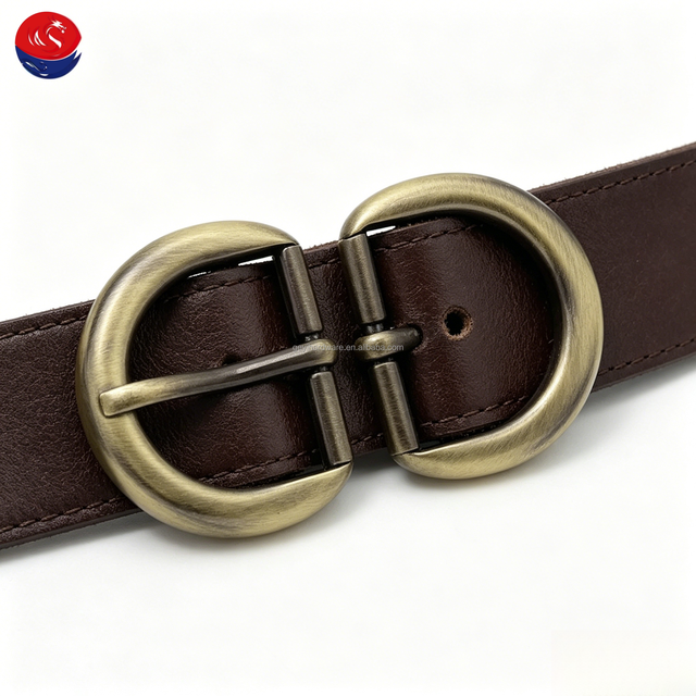 Vintage Bag Making Accessories 1 Inch Zinc Alloy Brushed Antique Bronze D Shape Metal Adjust Pin Belt Buckle for Sale