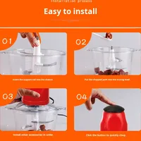 Hachoir à viande électrique domestique, capacité de 2 L, 4 lames, 300 W, pour dinde, pommes de terre, bases de soupe, garnitures de sandwichs et buffets de traiteur