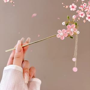 सुंदर टासल पुष्प हेयरपिन चीनी शैली रेट्रो हानफू कंजशी - Product Image 4