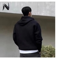 Pull à capuche demi-zip haut de gamme unisexe, imprimé vintage tendance, 100% coton, automne-hiver, style décontracté, tricot épais