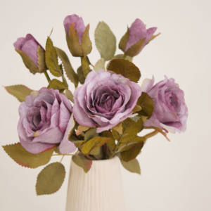 Künstliche Blumen Toronto Holding White Rose Bundle Party Dekoration Lila Seiden blumen - Product Image 5