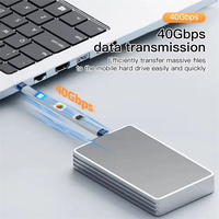 Kabel USB4 Tipe C 240W 40Gbps 8K PD Pengisian Cepat Kompatibel Thunderbolt3/4 Pendek 13cm untuk MacBook Phone15 16 Pro Samsung SSD
