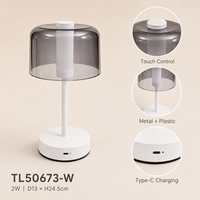 Lampe de table solaire LED portable d'extérieur en métal avec contrôle tactile à intensité variable pour la décoration moderne des patios et terrasses