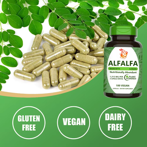 Suplemento para el Cuidado de la Salud, Cápsulas de Alfalfa para el Bienestar General, Aumenta la Energía, Cápsulas de Alfalfa Herbales Naturales - Product Image 4