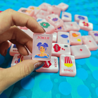 Stock en EE. UU., Mahjong de Lujo Acrílico, Juego de Mahjong Americano con 160 Fichas, Fichas de Mahjong Americanas Personalizadas de 4 Capas, Fichas de Mahjong OMM