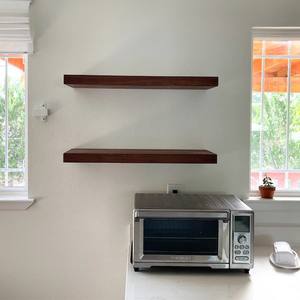 Longue étagère de rangement de cuisine couleur noyer foncé étagère de cuisine polyvalente étagère flottante <span class=keywords><strong>murale</strong></span> en bois - Product Image 6