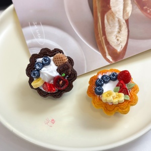 High Quality Chocolate Tart <b>Miniature</b> Three-dimensional Fruit tart Simulation Food Play Refrigerator Sticker for Decoration - Product Image 3