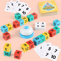 Jeu de cube mathématique 2-en-1 pour enfants (orthographe et mathématiques) - Cartes flash en anglais et jouet de puzzle numérique pour l'éducation précoce