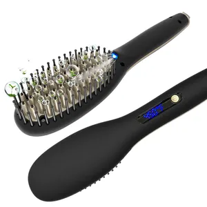 Beste beliebte professionelle elektrische Haarbürste Negativ-Ionen-Haarglätterkamme Kunststoff-Haarbürste mit Metallbürsten Nylon