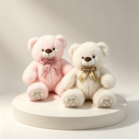 En gros, Housse de peluche vide pour ours en peluche de 45 cm, sans rembourrage, rose beige, avec nœud papillon
