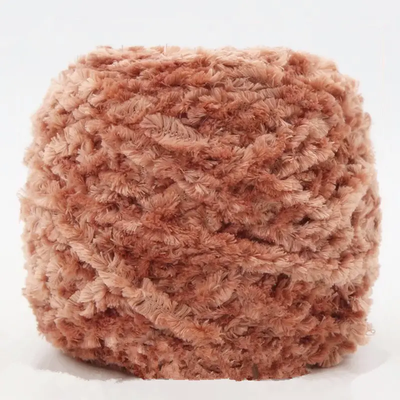 Bojay New 7mm 200g Ball Coral Fleece Yarn for Hand Knitting, 100% Polyester Chenille Yarn