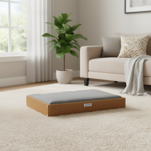 Solid <b>Pine</b> Wood Dog <b>Bed</b> 28.1 X 21.3 X 3.5 In Comfortable Pet <b>Bed</b> Indoor Minimalist Rectangle Style - Product Image 2