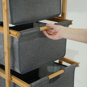 <span class=keywords><strong>Commode</strong></span> compacte en bambou à 3 tiroirs <span class=keywords><strong>commode</strong></span> de salle de bain autoportante tour paniers en tissu coulissants coton Design <span class=keywords><strong>panier</strong></span> à <span class=keywords><strong>linge</strong></span> organisateur - Product Image 5