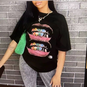 เสื้อยืดฮิ<span class=keywords><strong>ป</strong></span>ฮอ<span class=keywords><strong>ป</strong></span>สตรีทแวร์ พิมพ์ลายสโลแกนตลก ผ้าโพลีเอสเตอร์ ทรงหลวม ระบายอากาศได้ดี เนื้อผ้านุ่ม ใส่สบายสำหรับฤดูร้อน เสื้อยืดลำลองสำหรับผู้หญิง - Product Image 1