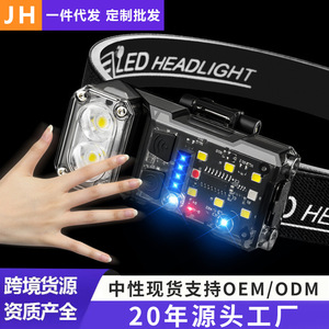 X52 LED Headlight <b>Rechargeable</b> 2000mAh High Brightness Outdoor <b>Flashlight</b> With Rotating Sensor - Product Image 4