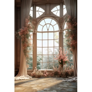 Fotografía telón de fondo Vintage ventana interior flores rosas boda fiesta embarazada retrato decoración Fondo foto <span class=keywords><strong>estudio</strong></span> - Product Image 2