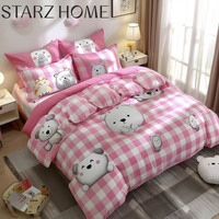 Ensembles de couette écologiques super Offre Spéciale licorne rose dessin animé pour enfants ensembles de literie ensembles de draps