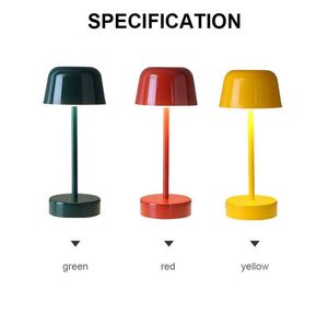 Modern Portable Cordless <b>LED</b> <b>Table</b> Lamp USB-C Rechargeable Battery Iron Dimmable Touch Sensor Aluminum Metal Shade Reading Room - Product Image 3
