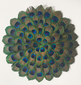 Manteles Individuales Redondos de Plumas de Pavo Real, de 40 cm de Diámetro, a Precio Económico al por Mayor, para Decoración del Hogar - Product Image 2