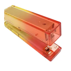 Langlebiges rot- und gelbgeländerdesign Acryl Gold Metall-Häftemaschine manuelle Papierbindemaschine für Kinder Erwachsene Schreibtisch-Zubehör