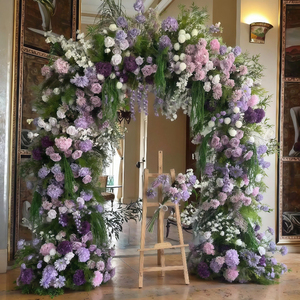 Arco Floral Grande para Bodas <span class=keywords><strong>de</strong></span> 8-9 pies, Arco <span class=keywords><strong>de</strong></span> Flores <span class=keywords><strong>de</strong></span> Eucalipto y Vegetación Artificial, <span class=keywords><strong>Arcos</strong></span> Verdes, Arco Floral para Bodas - Product Image 4
