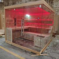 Ruang Sauna Uap Basah & Kering Modern Chorus dengan Pemanas Batu Vulkanik untuk Salon Kecantikan, Vila, Kayu Solid Buatan Tangan