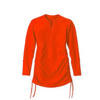 Pedido pequeño MOQ bajo Manga larga Cremallera frontal Conjunto de Bikini rashguard para mujer Upf50 Trajes de baño Dobladillo con volantes