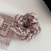 Anneau à cheveux en peluche à motif zèbre pour l'hiver et l'automne, anneau à cheveux en fourrure douce, accessoire haut de gamme pour chignon