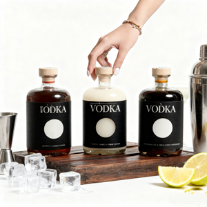 Ensemble de bouteilles de liqueur en verre vides 250 ml 500 ml 700 ml pour distillerie, gin artisanal, vodka, tequila, whisky avec bouchon hermétique - Product Image 1