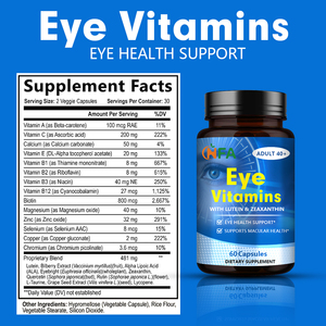 Cápsulas de protección ocular de etiquetas privadas Compatible con la salud macular y de la retina Cápsulas de vitaminas para los ojos Ingredientes 10 en 1 60 cápsulas - Product Image 2