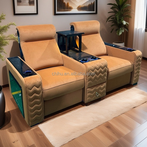 Asientos <span class=keywords><strong>VIP</strong></span> de Cine al por Mayor, Asientos Eléctricos de Cuero Genuino para Cine en Casa, Sofá Reclinable Multimedia con Control Eléctrico - Product Image 4