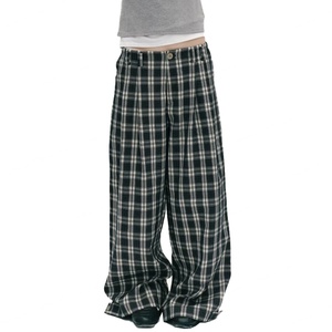 Wholesale Classic <b>Plaid</b> Loose Wide-leg Men's Trousers High-Quality <b>Plaid</b> Men's Suit <b>Pants</b> Classic Pleated Men's Dress <b>Pants</b> - Product Image 5
