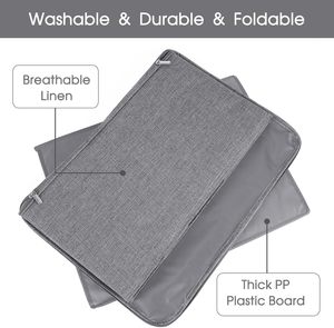 Storage Bins with Zipper Portable Kids Toy Storage <b>Boxes</b> With Handles Linen <b>Clothes</b> Storage Box for Cabinet - Product Image 3