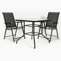 Ensemble de meubles pliables Oeytree Chaise balançoire extérieure carrée et ronde avec table en verre trempé pour plage à usage domestique