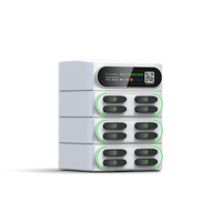 Distributeurs automatiques empilables à 12 emplacements Distributeur automatique de batterie externe intégré avec station de charge de téléphone Pos partageant Powerbank