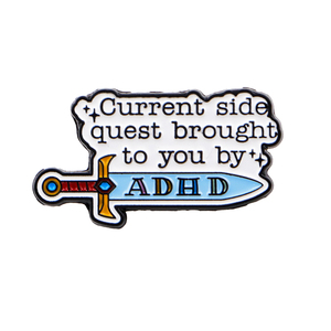 Spilla 3D smaltata con motivo ADHD, distintivo a forma di spada, per borsa, abbigliamento, accessori moda, gioielli, regalo per bambini - Product Image 3