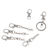 Mousquetons rotatifs avec chaîne d'extension pour porte-clés, accessoires de bricolage pour pendentifs de sac et artisanat