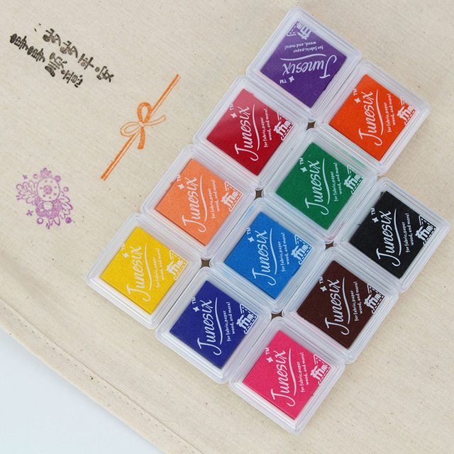 Wholesales Ink Pad Small Size Fast Drying Fabric Ink Pad for Fabric, Tree, Glass Decoration