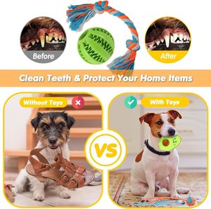 Paquete de 18 juguetes masticables para perros agresivos para Limpieza de <span class=keywords><strong>dientes</strong></span>, juguetes interactivos para perros chirriantes de alta resistencia, accesorios para mascotas - Product Image 5