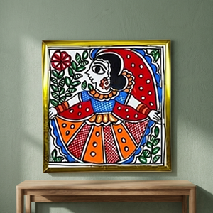Peinture artisanale sur métal, peinture traditionnelle Madhubani du Bihar, art populaire Mithila, décoration murale 3D complète, Ojistha Industries, modèle 360 1 - Product Image 6