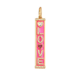 Pendentif Focal Charm Zircon Incrusté de Coeur d'Étoile de Mode, Or 18K de Haute Qualité "KISS" "LOVE" GOOD "Lettre Bijoux Collier Fourniture M22 - Product Image 6