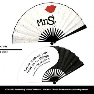 Ventilador de mano de Kung Fu de tela de seda plegable de madera personalizado, superventas, con bolsa - Product Image 5