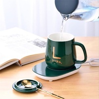 AIHPO Tasse Intelligente Portable avec Socle Chauffant, Contrôle de Température 55 Degrés, Tasse à Café Chauffante avec Chargeur Sans Fil