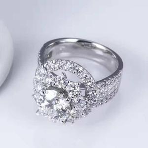 Designer 925 Sterling Silver Moissanite <b>Diamond</b> <b>Ring</b> Wedding Bridal Lab Grown <b>Diamond</b> Collection - Product Image 1